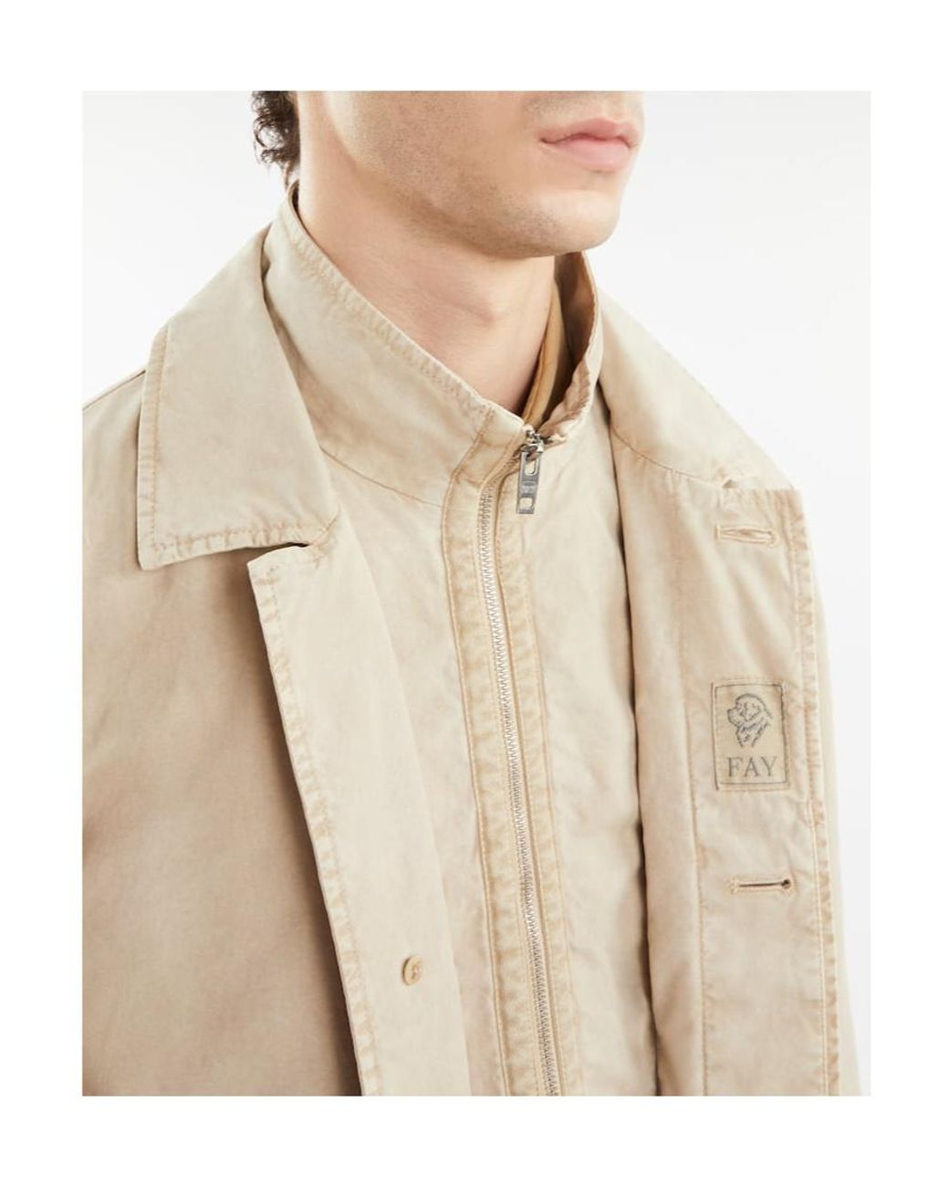 Fay Natural Morning Layered Cotton Coat for men