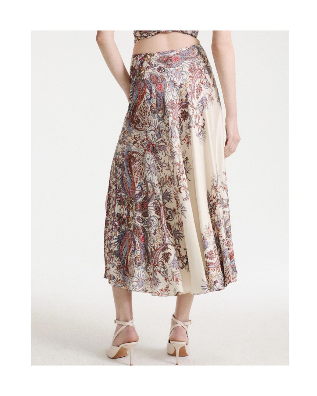 Marella Multicolor Printed Satin Skirt