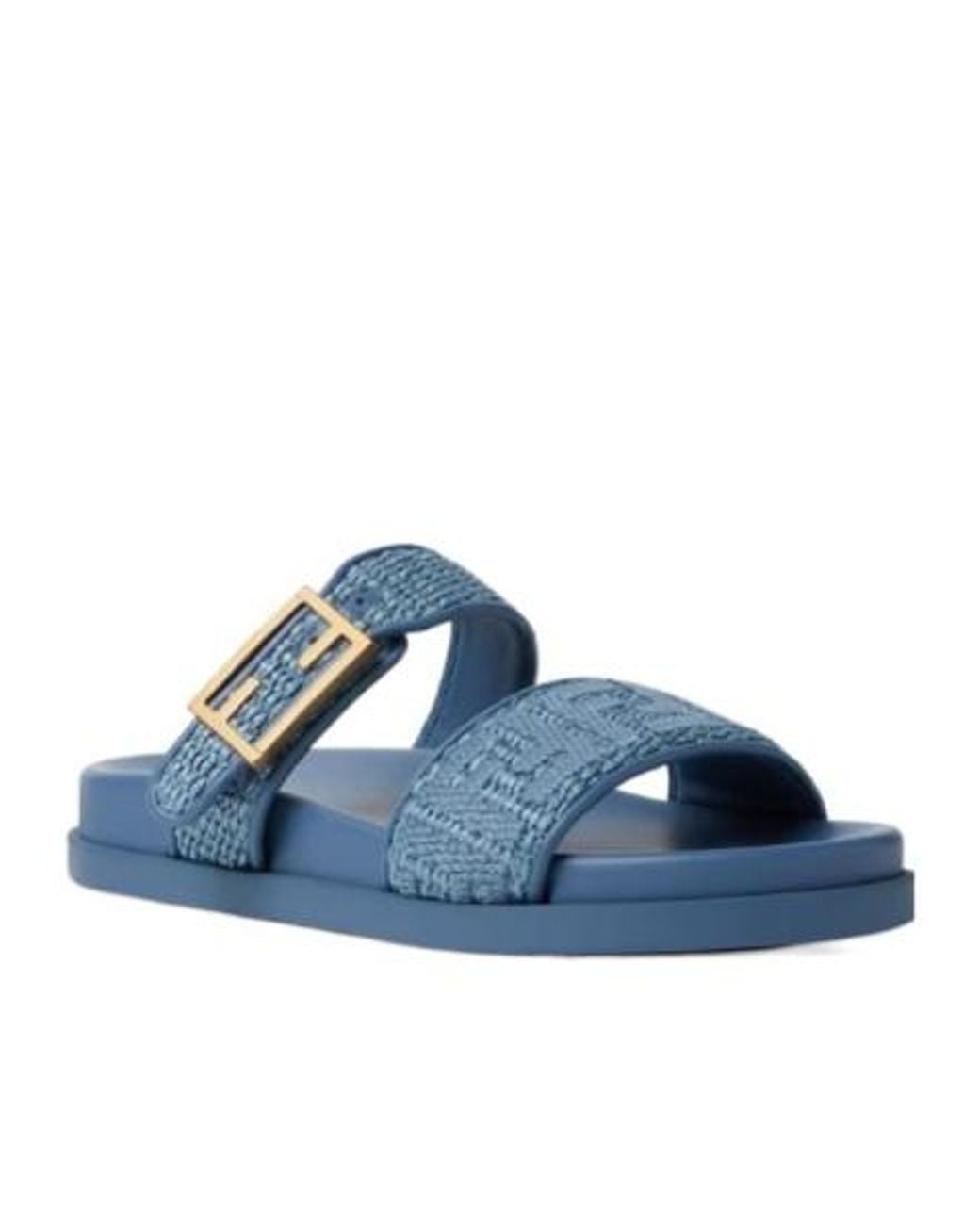 Fendi Blue Feel Chicc Buckled Slides