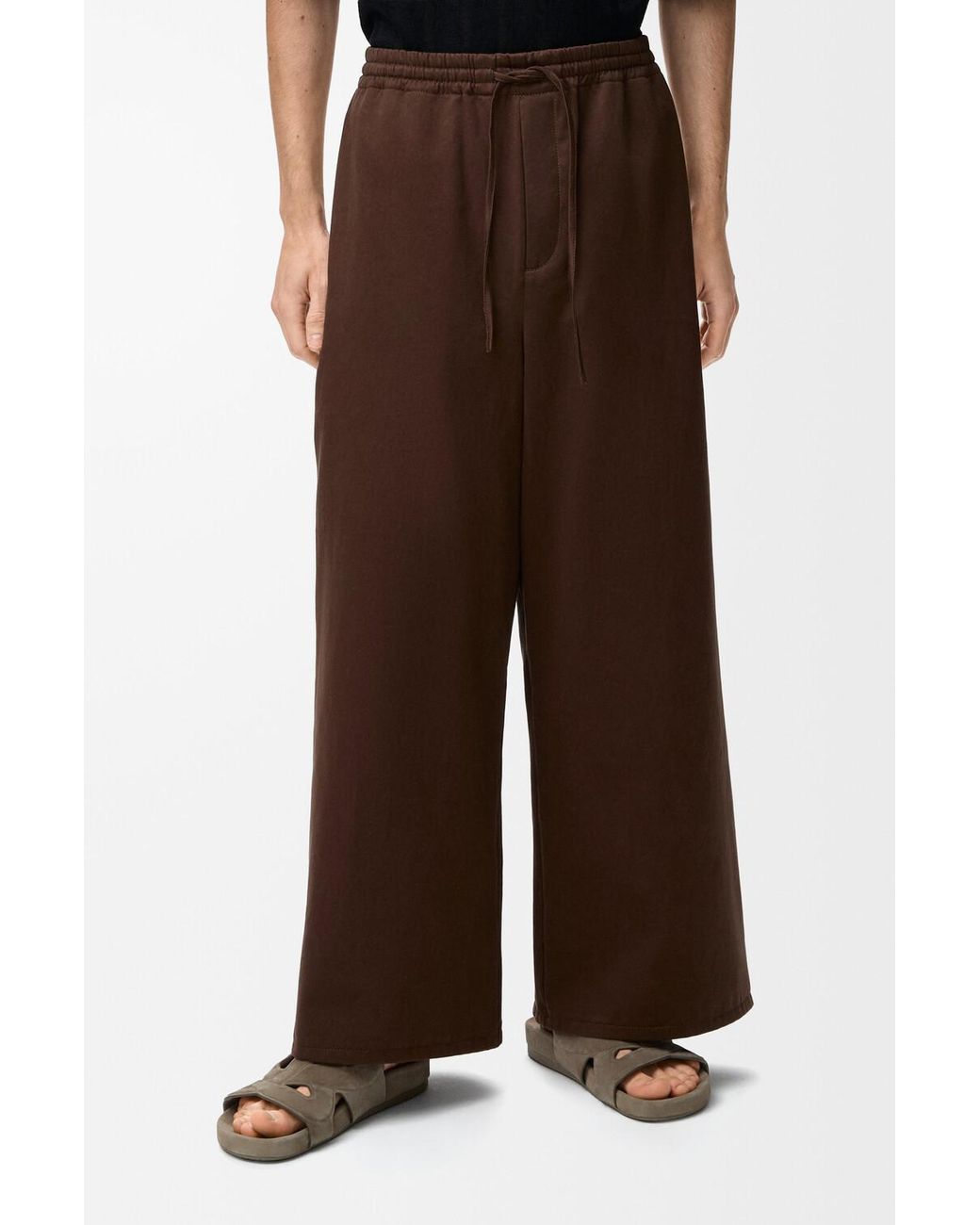 Loewe Brown Cropped Drawstring Pants for men