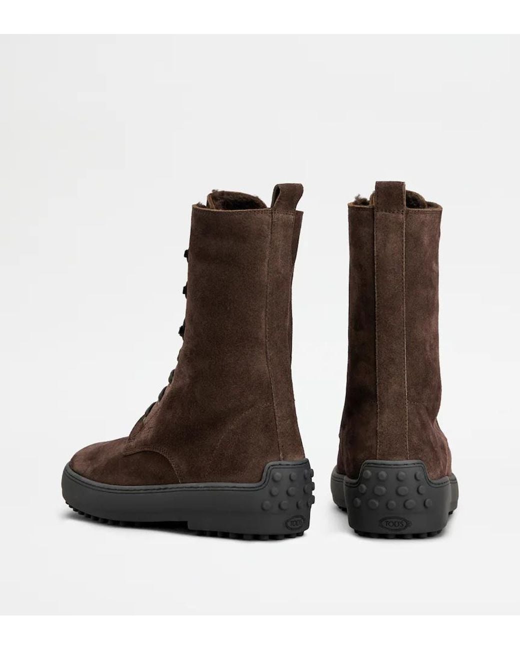 Tod's Brown Win Gomm Lace-Up Ankle Boots