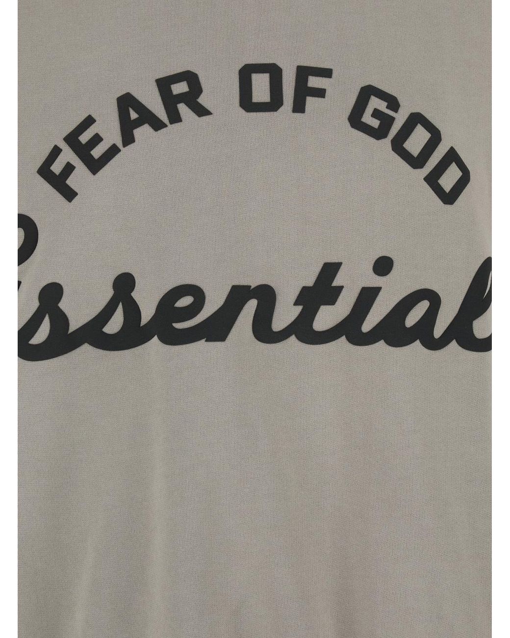 Fear Of God Gray Essentials Logo Sweatshirt for men