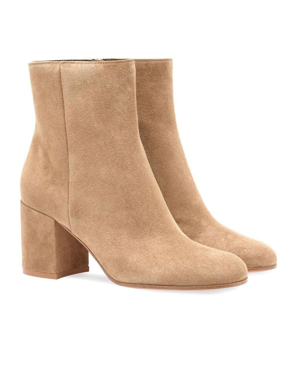 Gianvito Rossi Natural Joelle Round Toe Ankle Boots
