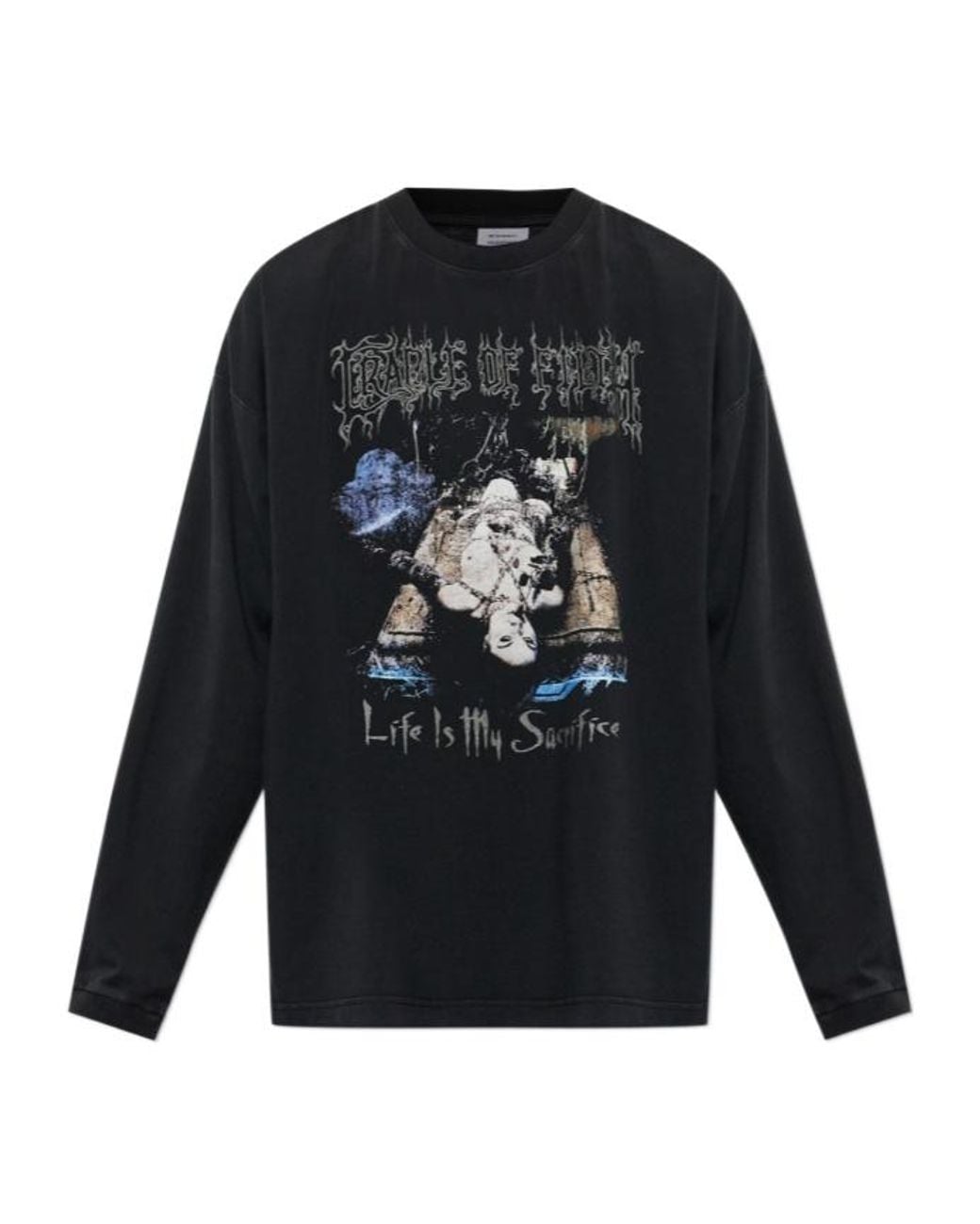 Vetements Blue Graphic Long-Sleeve T-Shirt for men
