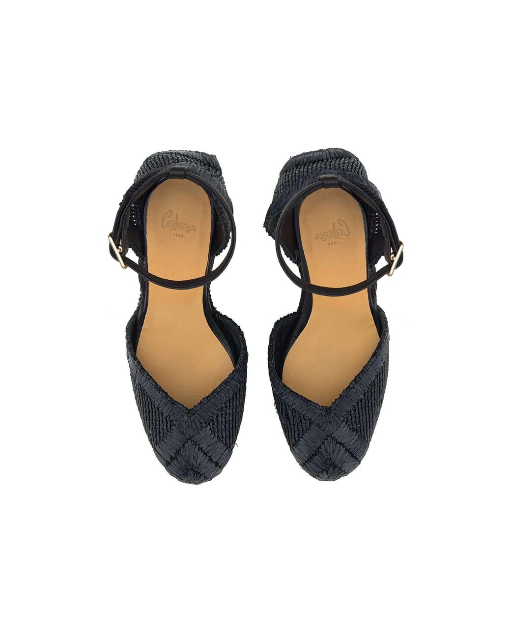 Castaner Black Charmie Ankle-Strap Platform Espadrilles