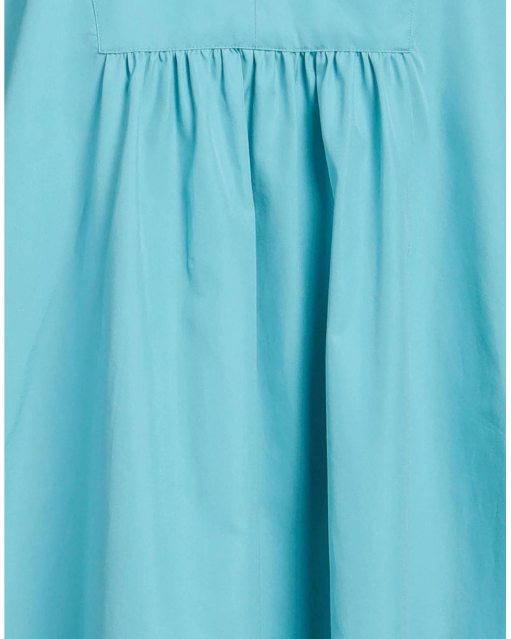 Max Mara Blue Solid-Color Long-Sleeve Shirt Dress