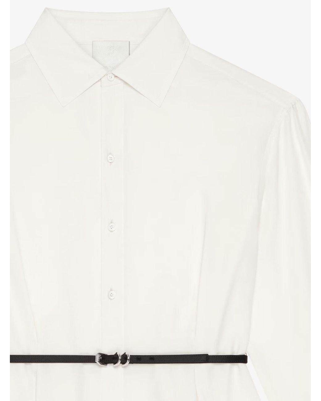 Givenchy White Voyou Belted Shirt
