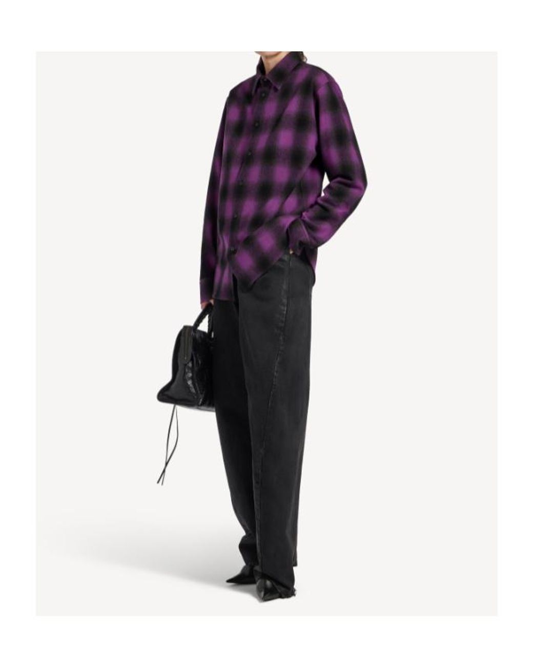 Balenciaga Purple Flannel Shirt