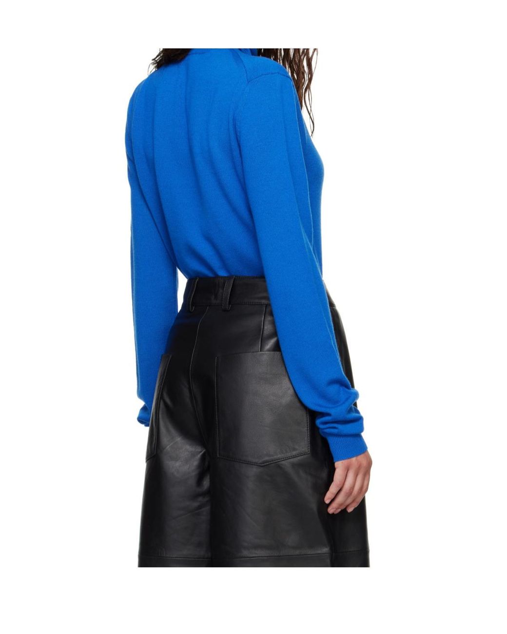 Frankie Shop Blue Turtleneck Long-Sleeve Sweater