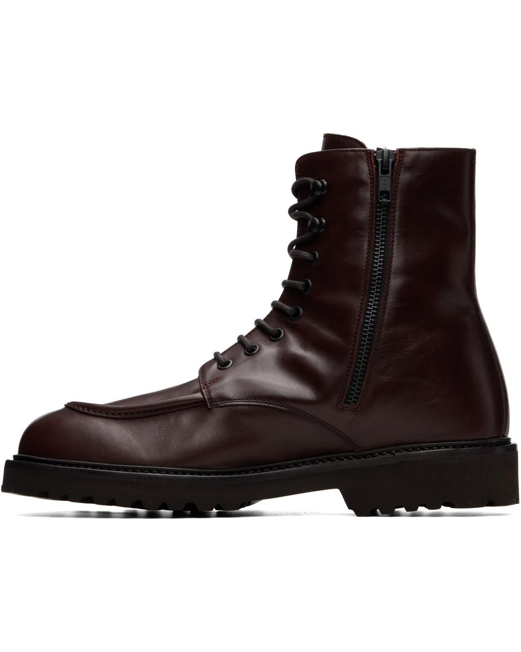 Common Projects Brown Round Toe Lace-Up Ankle Boots for men