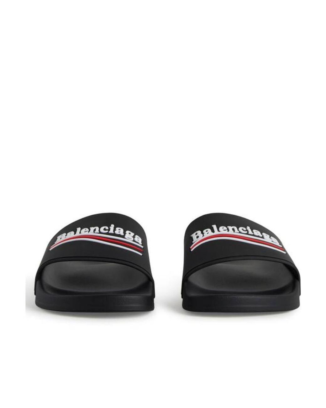 Balenciaga Black Political Campaign Pool Slides