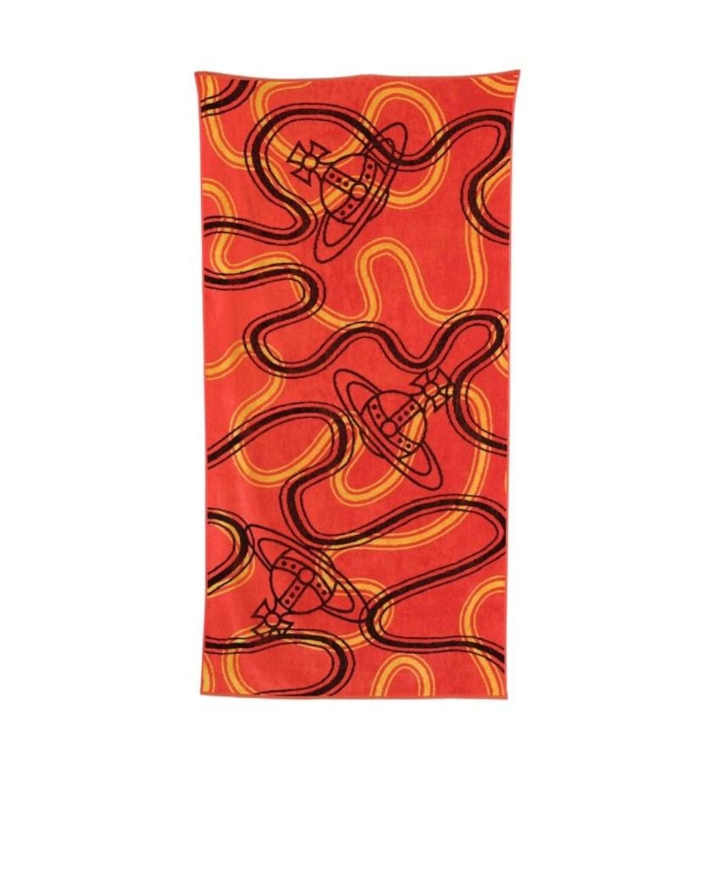 Vivienne Westwood Red Orb Pattern Beach Towel for men