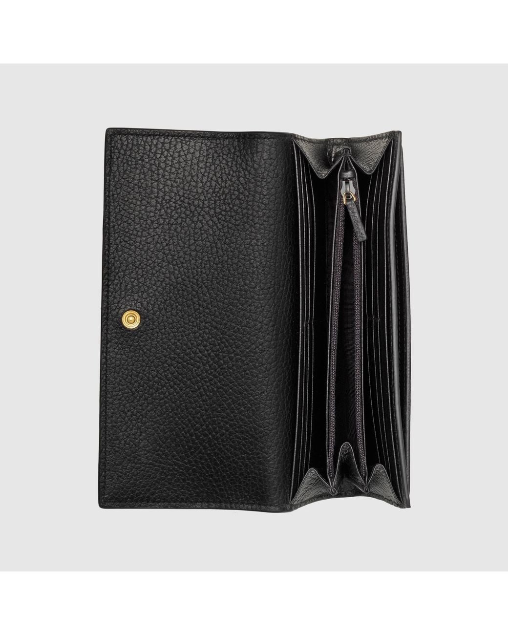Gucci Black Gg Marmont Continental Wallet