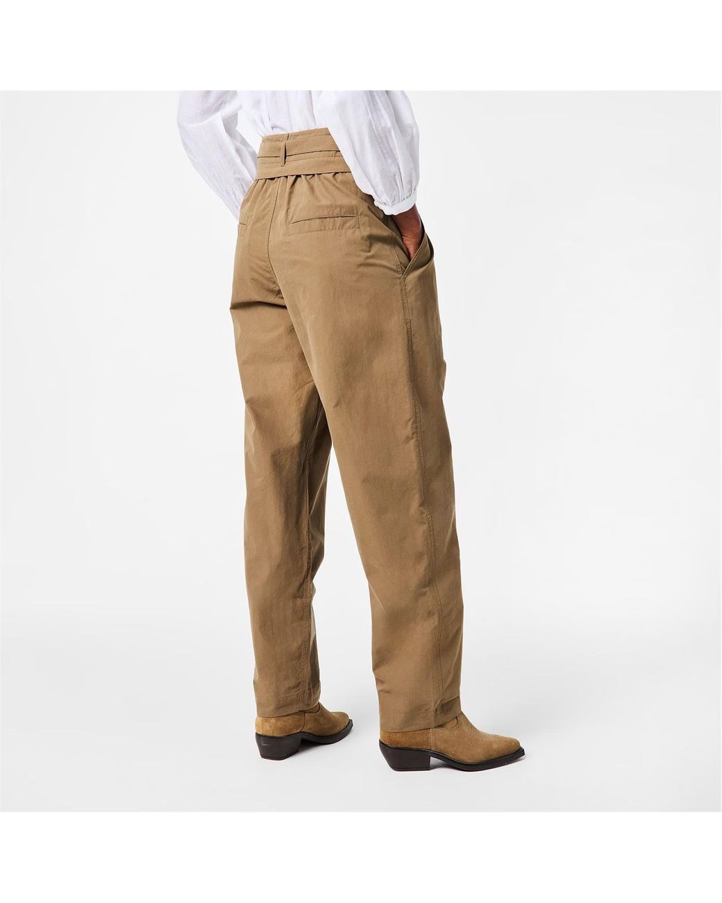 Isabel Marant Natural Wide-Leg Casual Pants