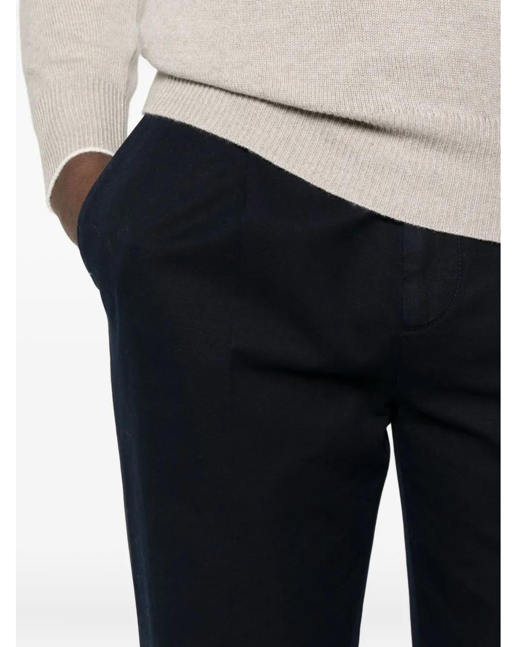 Brunello Cucinelli Blue Pleated Pants for men