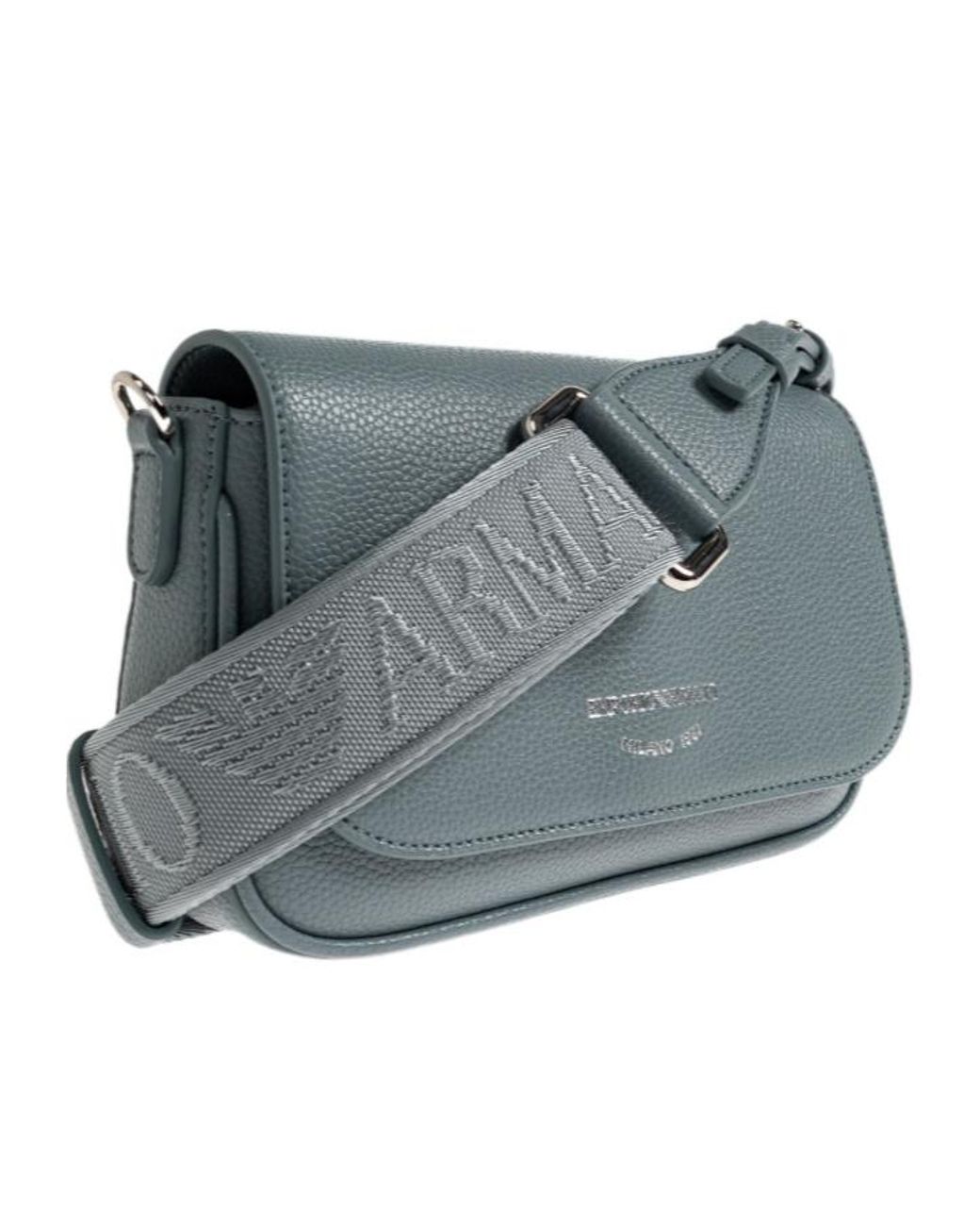 Emporio Armani Gray Logo Strap Shoulder Bag