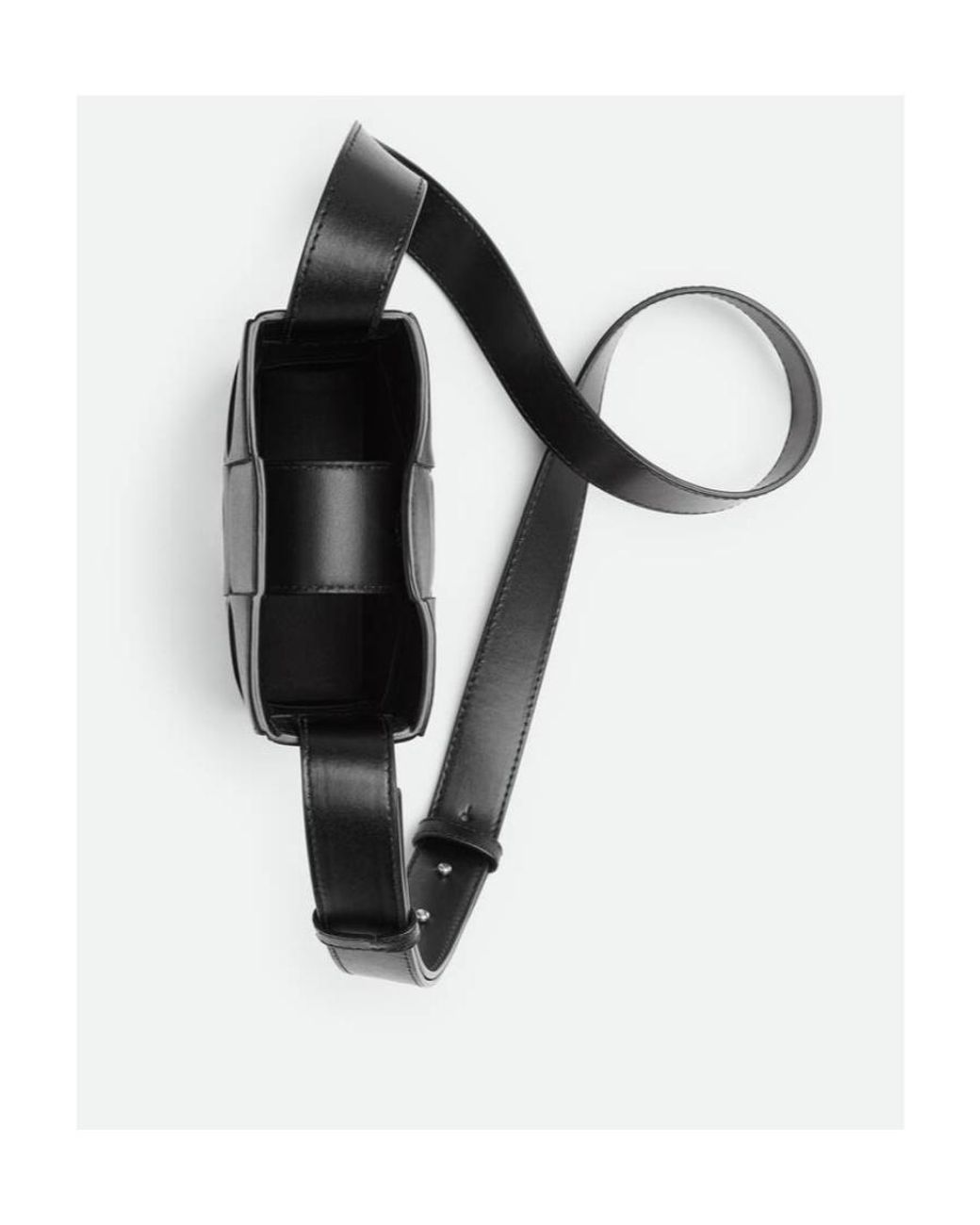 Bottega Veneta Black Interwoven Leather Phone Case for men