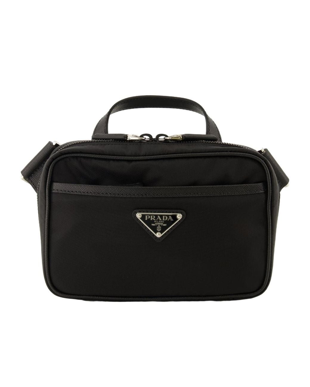 Prada Black Zipped Re-Nylon Shoulder Bag for men