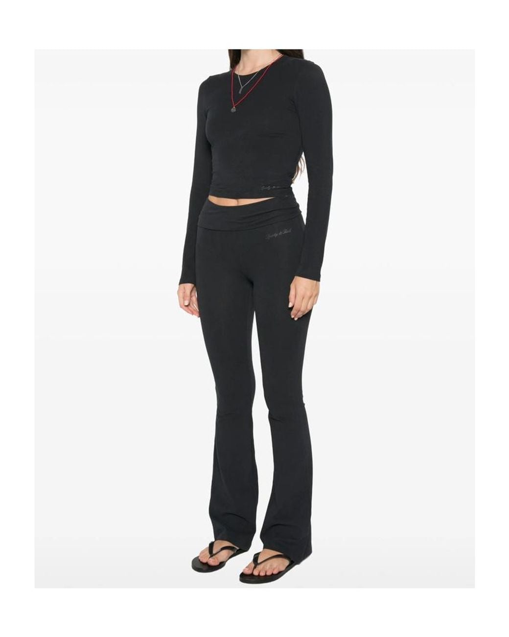 Sporty & Rich Black Long-Sleeve Knit Top