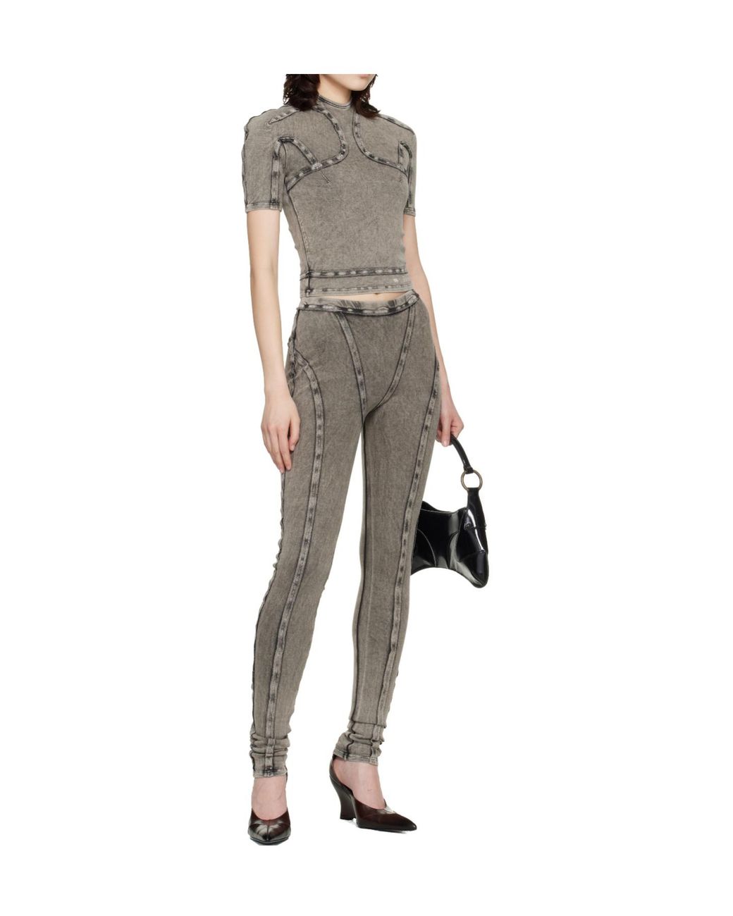 KNWLS Gray Scuba Washed Turtleneck Top
