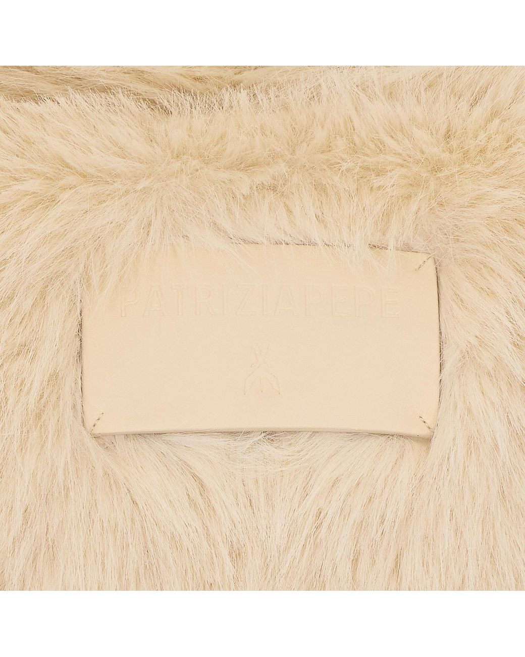 Patrizia Pepe Natural Faux Fur High Neck Jacket