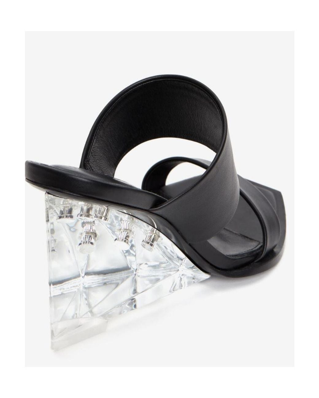 McQueen Black Platform Slip-On Mules