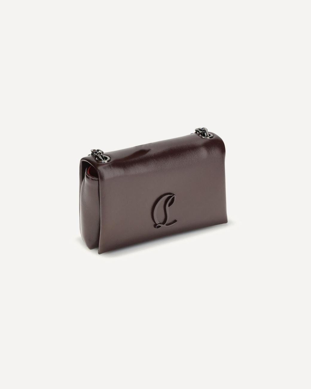 Christian Louboutin Gray Loubi54 Foldover Top Clutch Bag