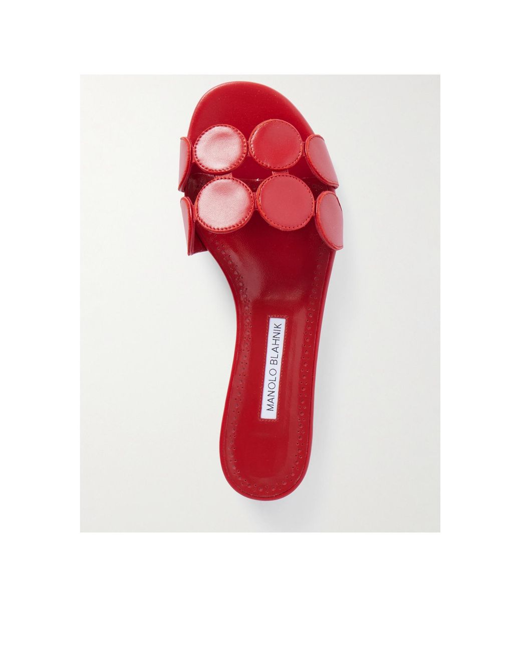 Manolo Blahnik Red Round Toe Slippers
