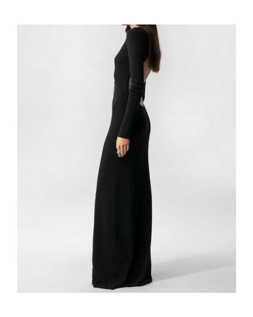Ann Demeulemeester Black Eva Open-Back Ribbed Maxi Dress