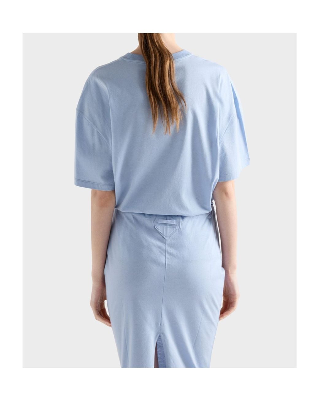 Prada Blue Oversized Jersey T-Shirt