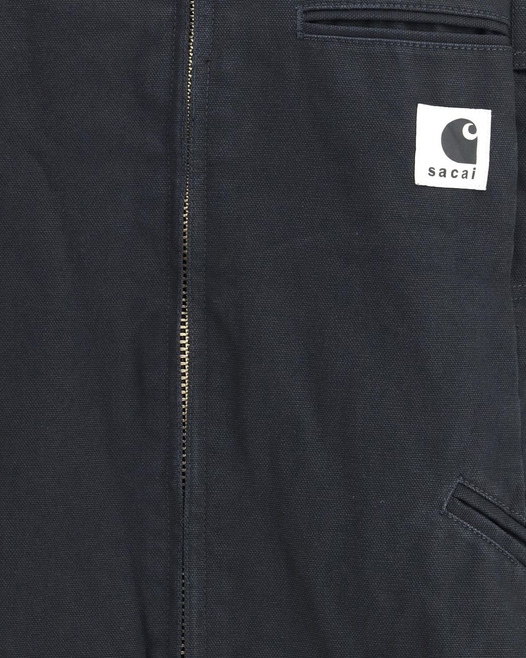 Sacai Black X Carhartt Logo Patch Zip-Up Jacket for men