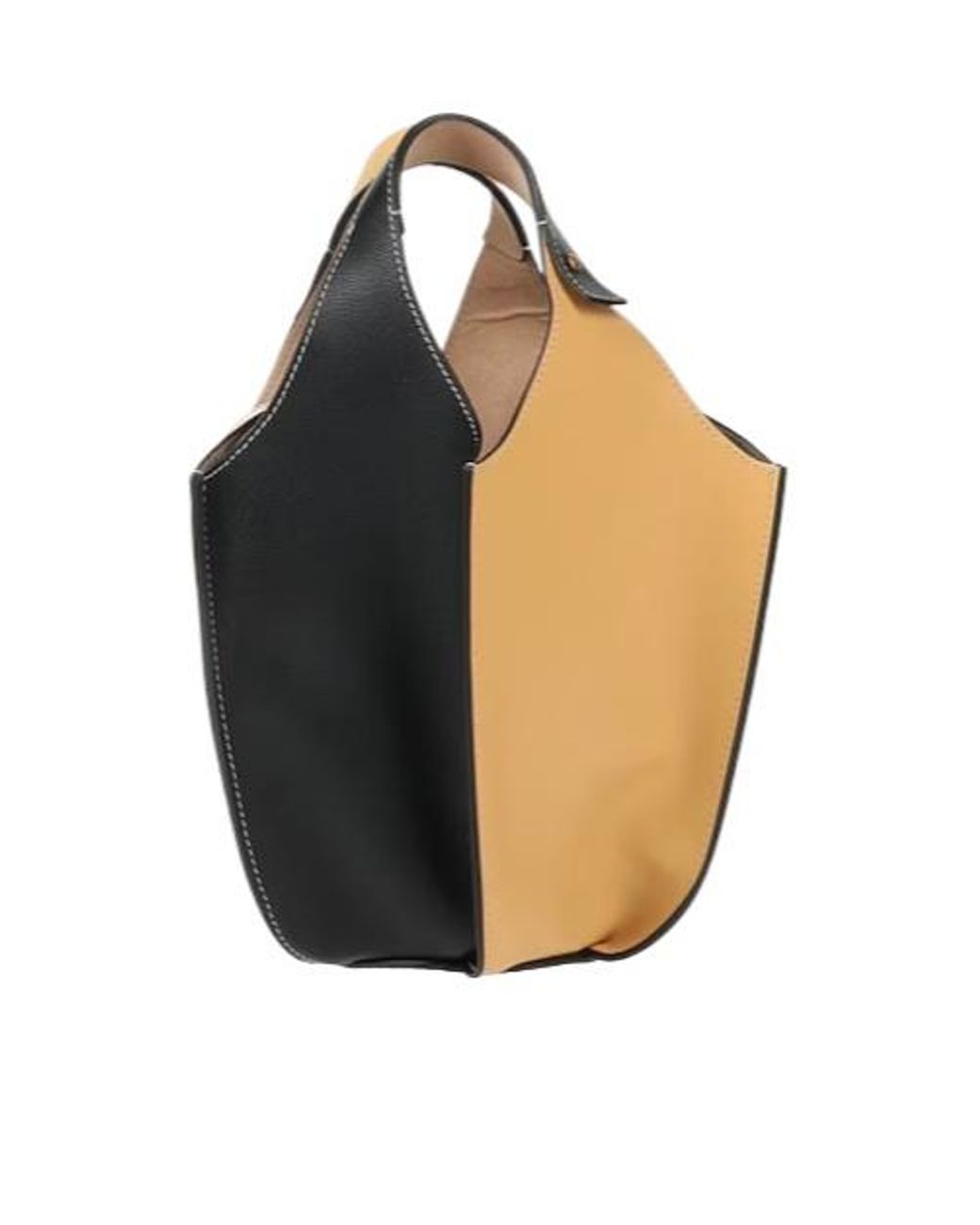 Tory Burch Black Two-Color Leather Bucket Bag