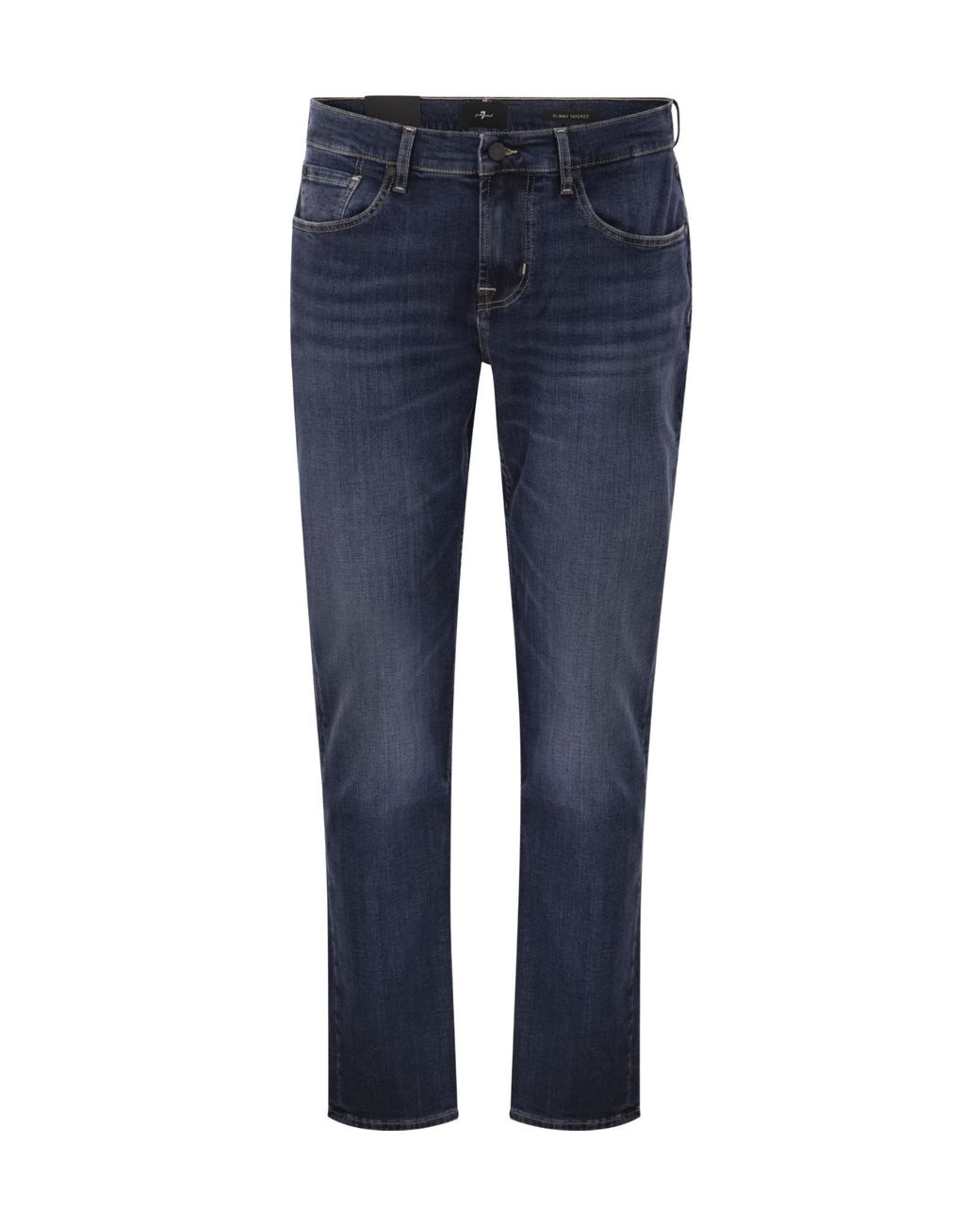 7 For All Mankind Blue Slimmy Tapered Jeans for men