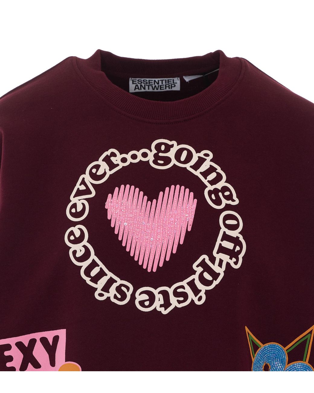 Essentiel Antwerp Red Kampus Printed Sweatshirt