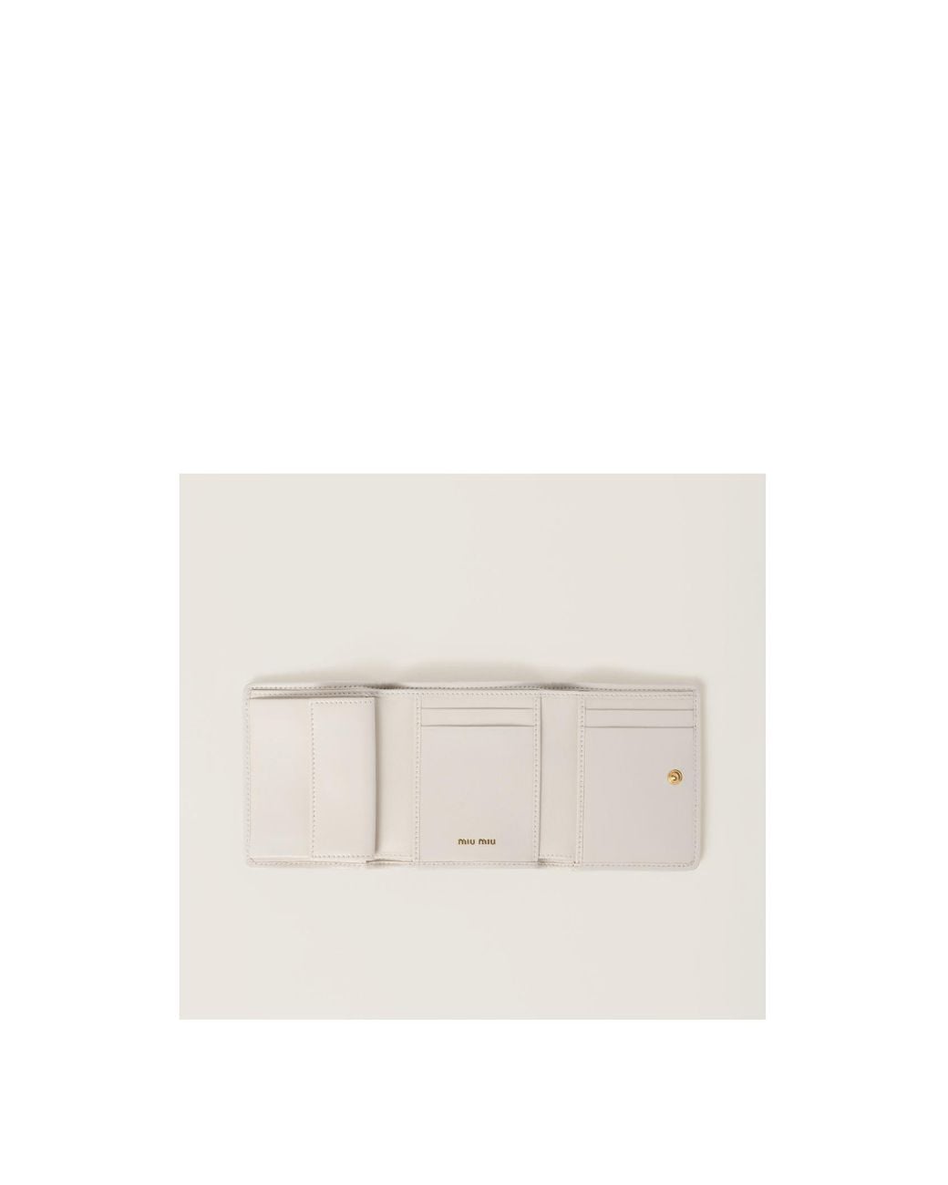 Miu Miu Natural Logo-Lettering Matelassé Leather Wallet