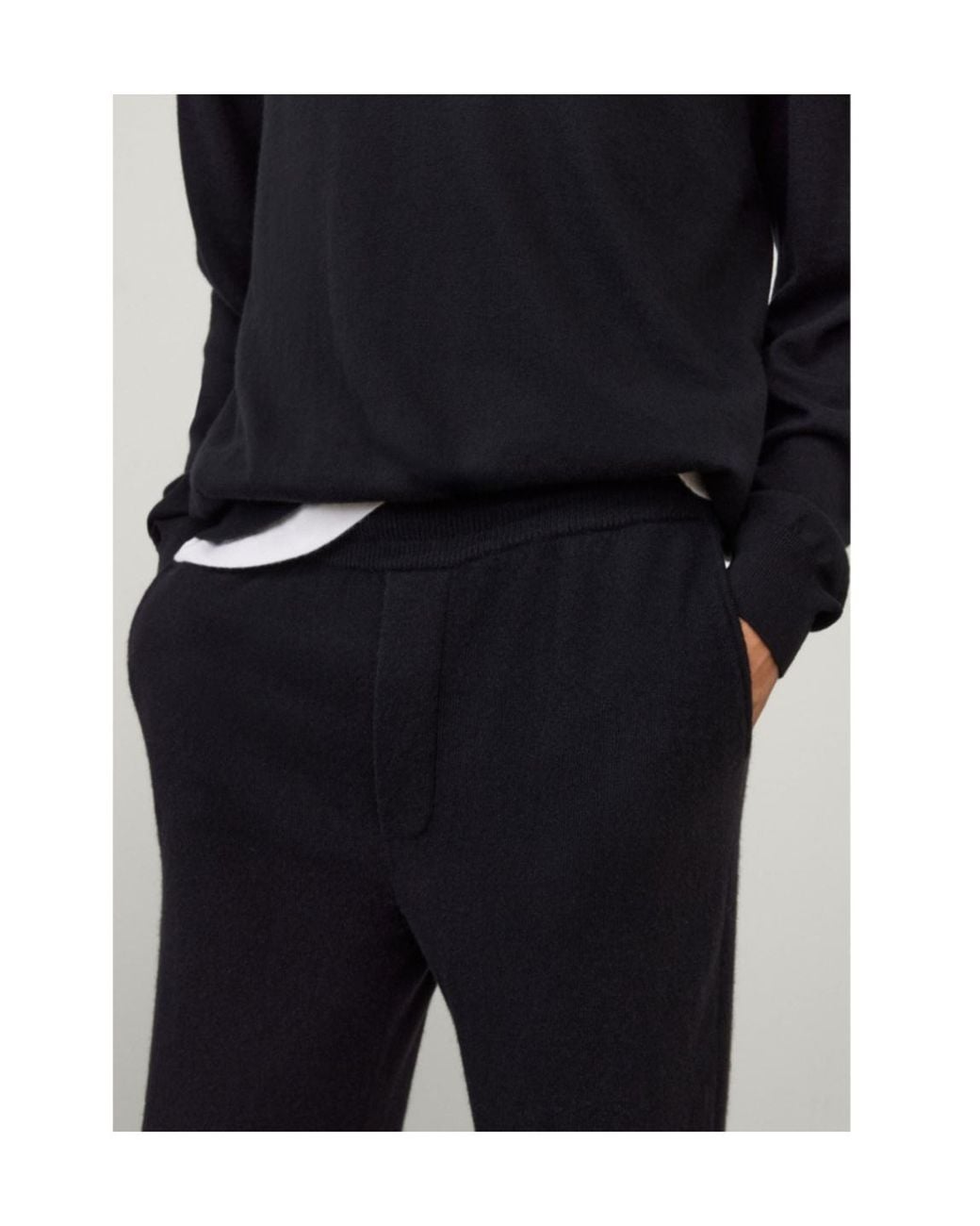 Lisa Yang Black Ribbed Cuff Knitted Trousers for men