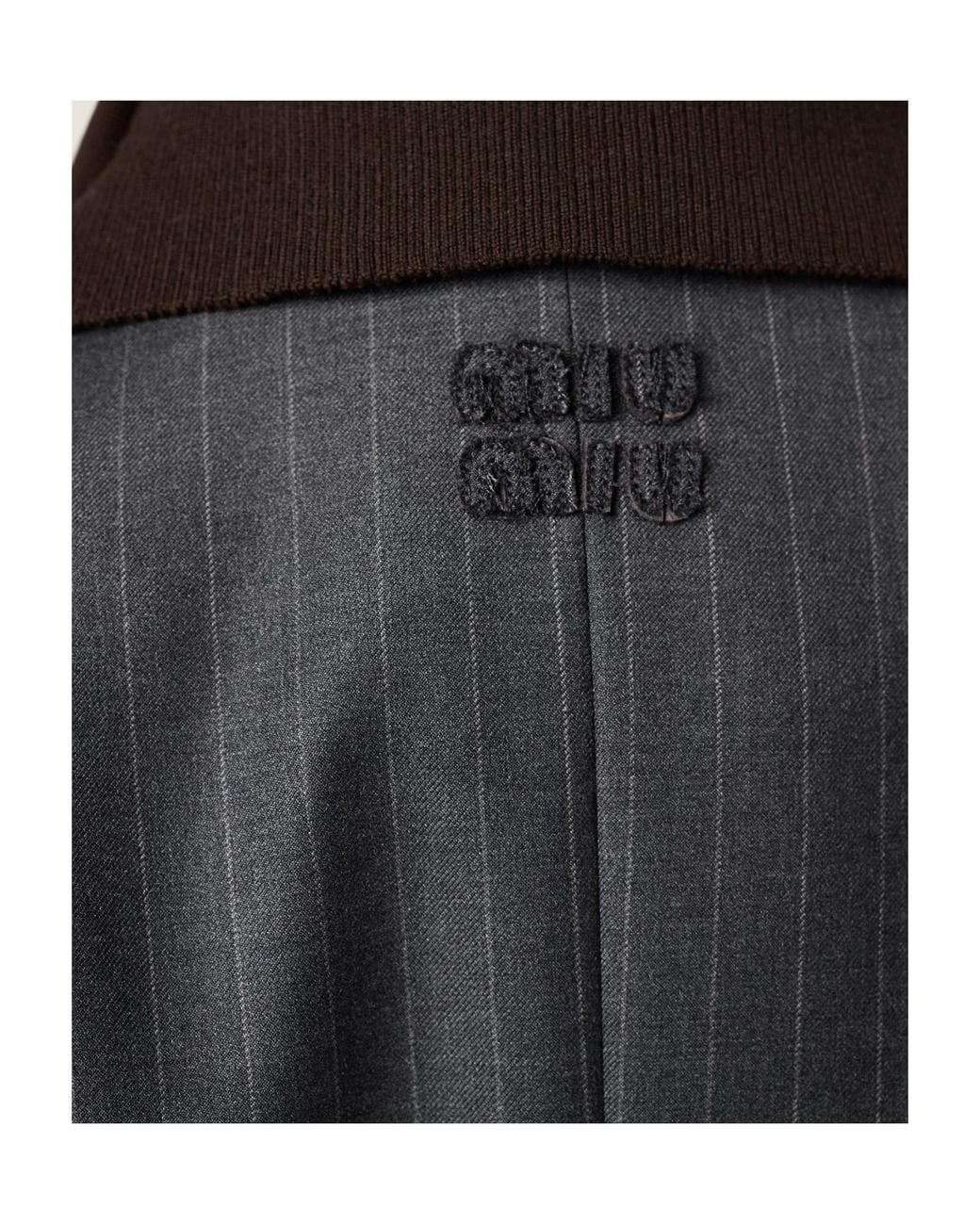 Miu Miu Black Wool Pinstripe Blazer