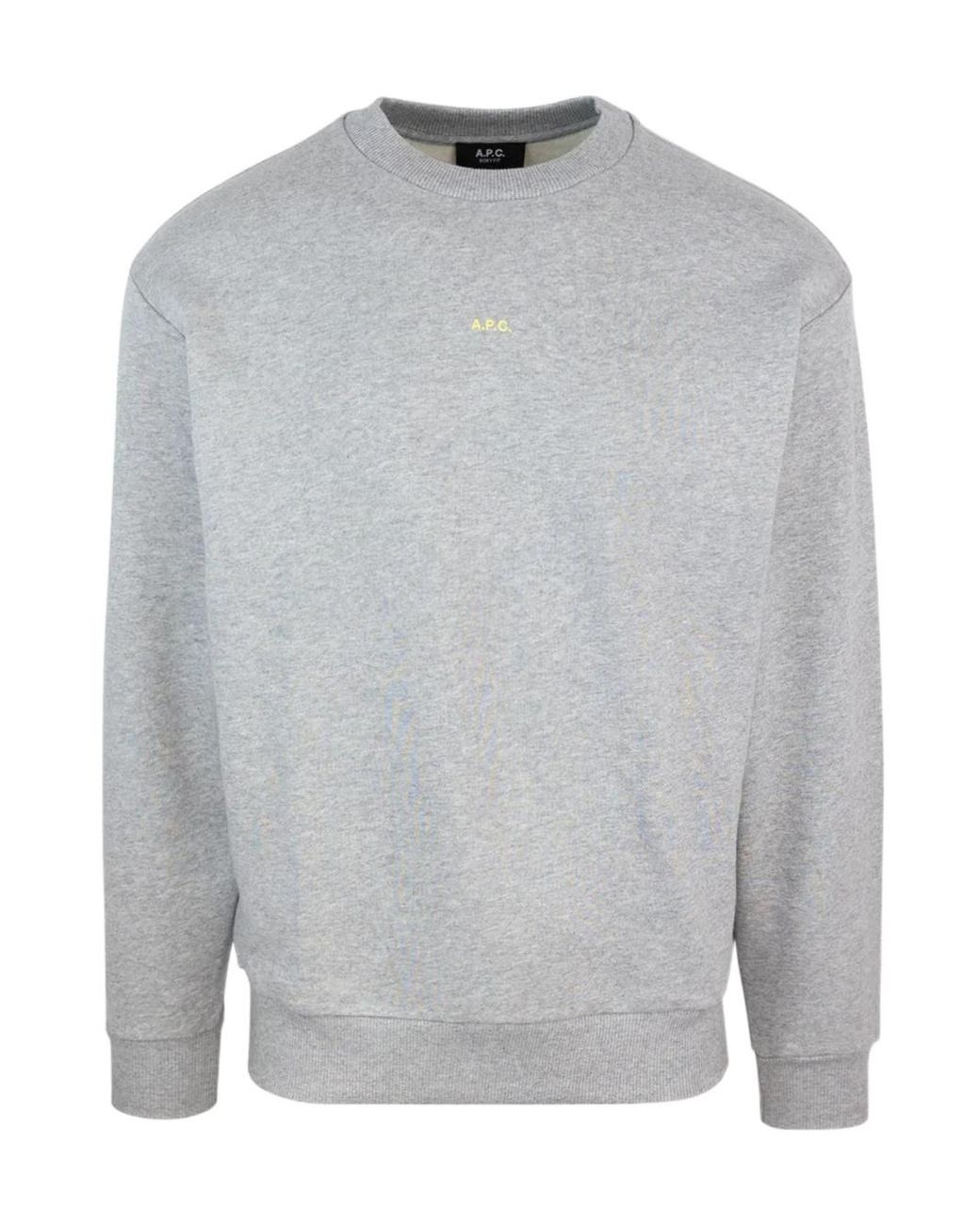 A.P.C. Gray Logo Detailed Crewneck Sweatshirt for men