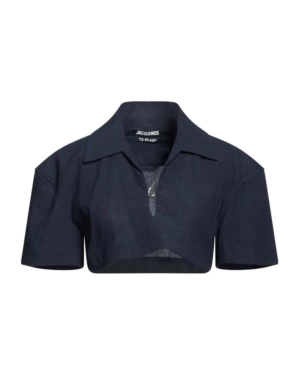 Jacquemus Blue Solid Cropped Top