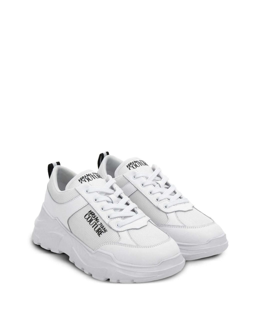 Versace Jeans White Couture Logo Chunky Sneakers for men