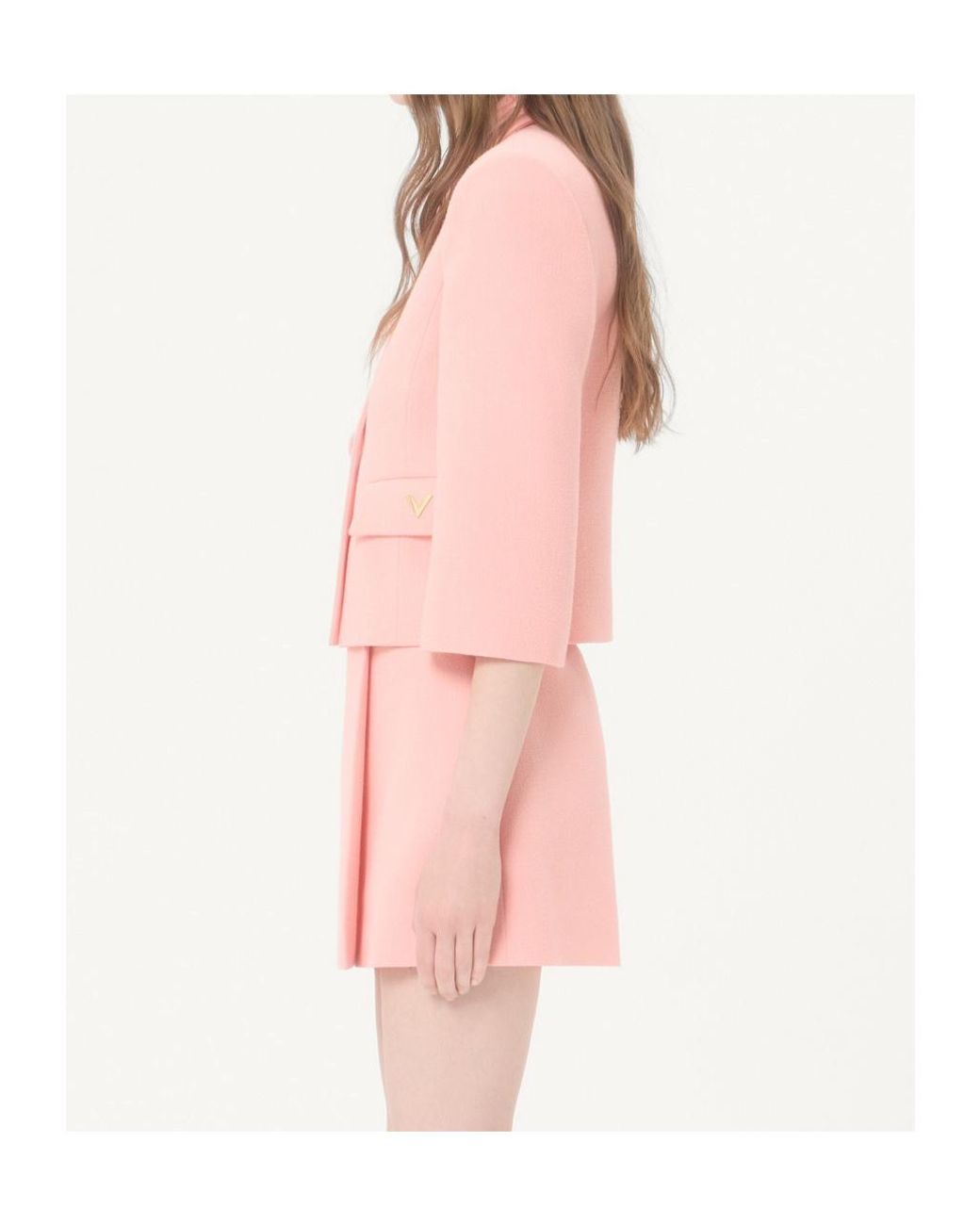 Valentino Pink Wool Crepe Jacket
