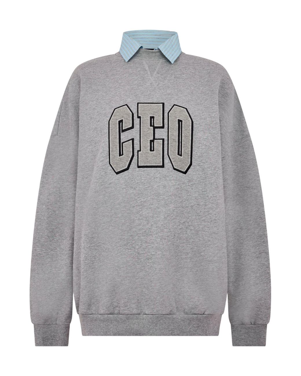 Balenciaga Gray Crew Neck Long-Sleeve Sweatshirt
