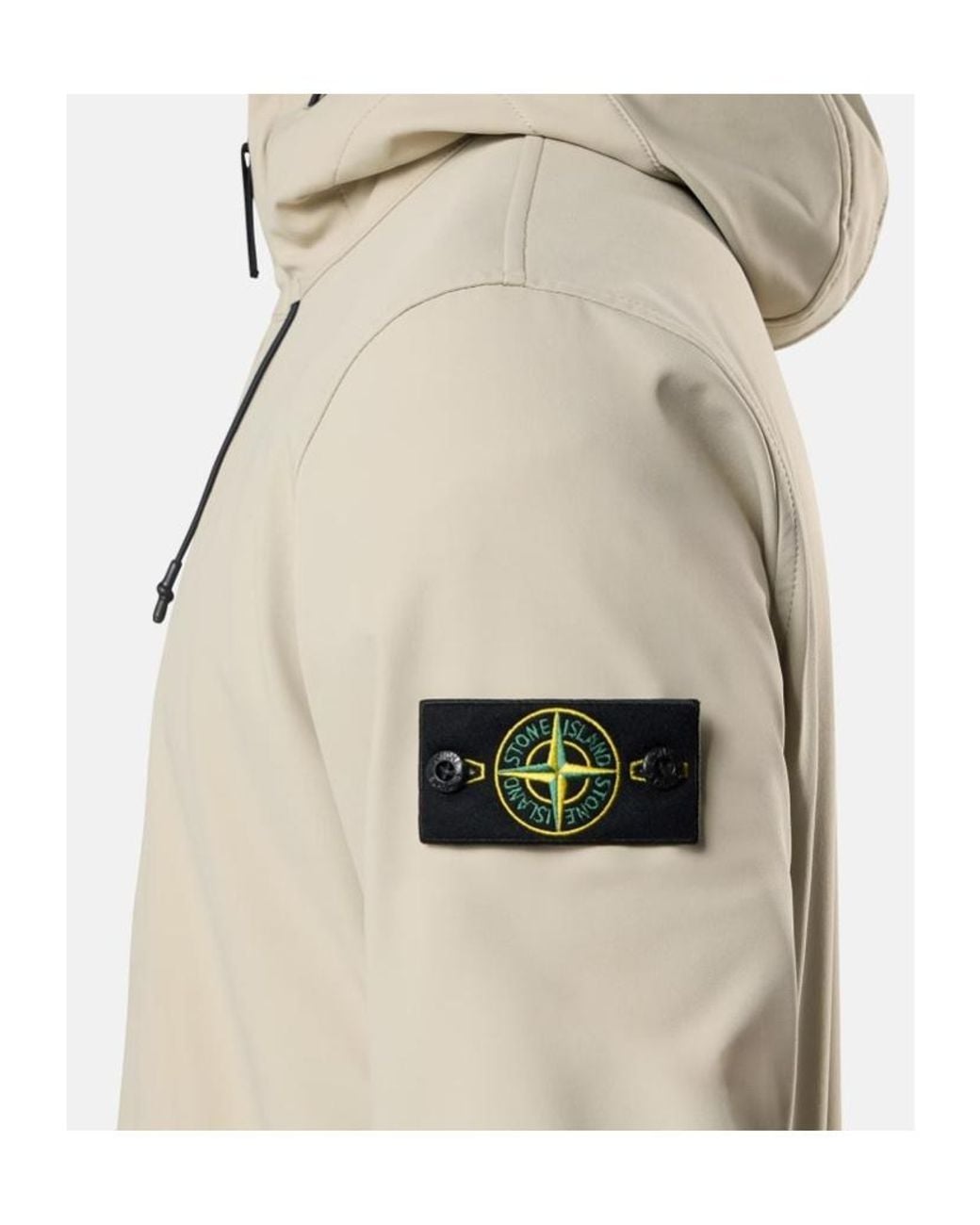 Stone Island Natural Hooded Jacket With Wind- And Water-Resistant Membrane for men