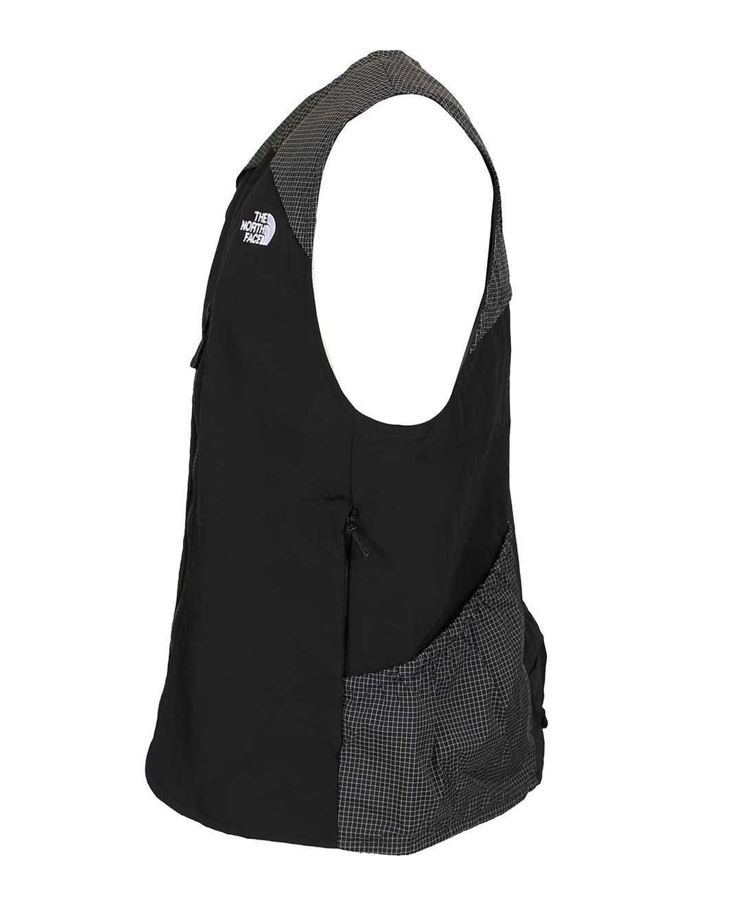 The North Face Black Grid Panel Vest Jacket for men