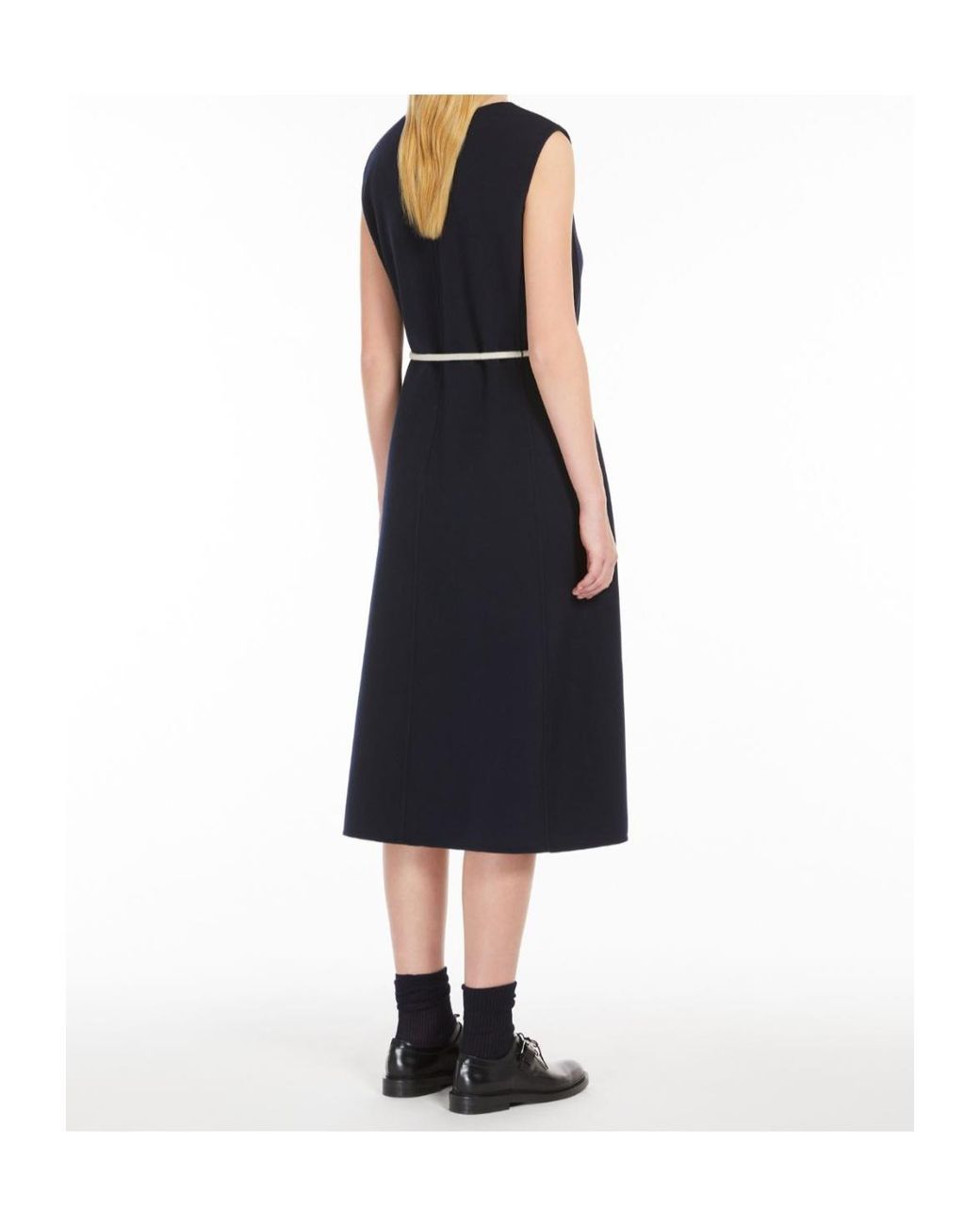 Max Mara Blue 'S Simone Crewneck Sleeveless Dress