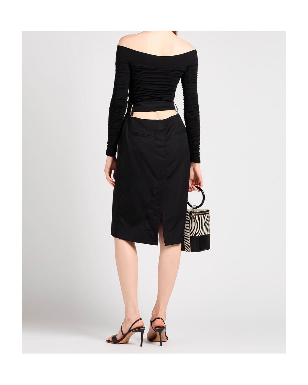 Jacquemus Black Midi-Length Pencil Skirt