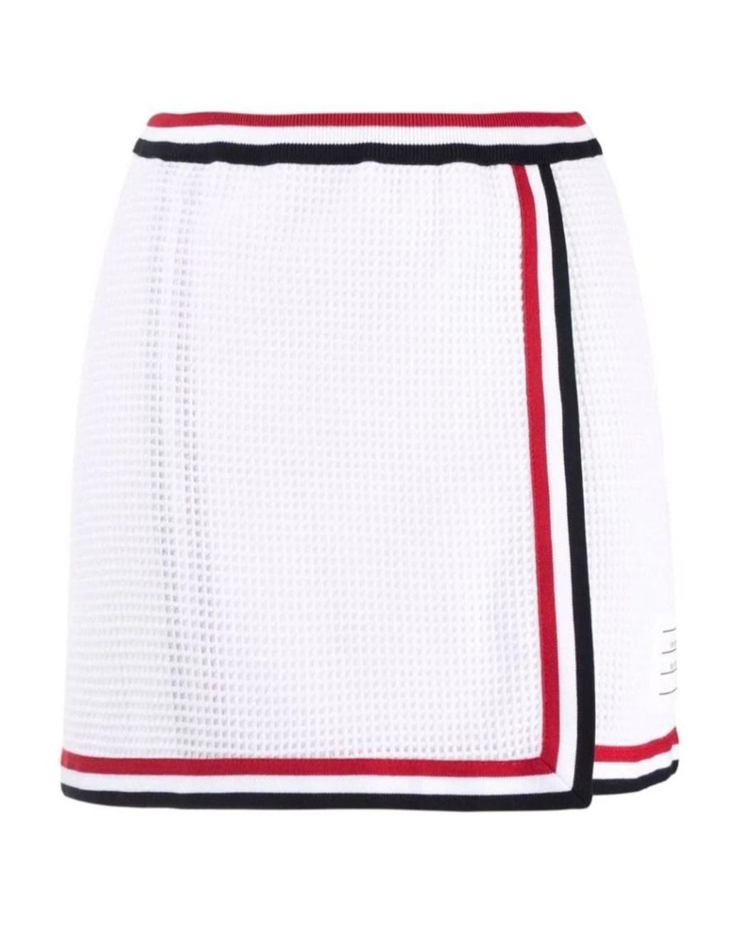 Thom Browne White Rwb Striped Wrap Skirt