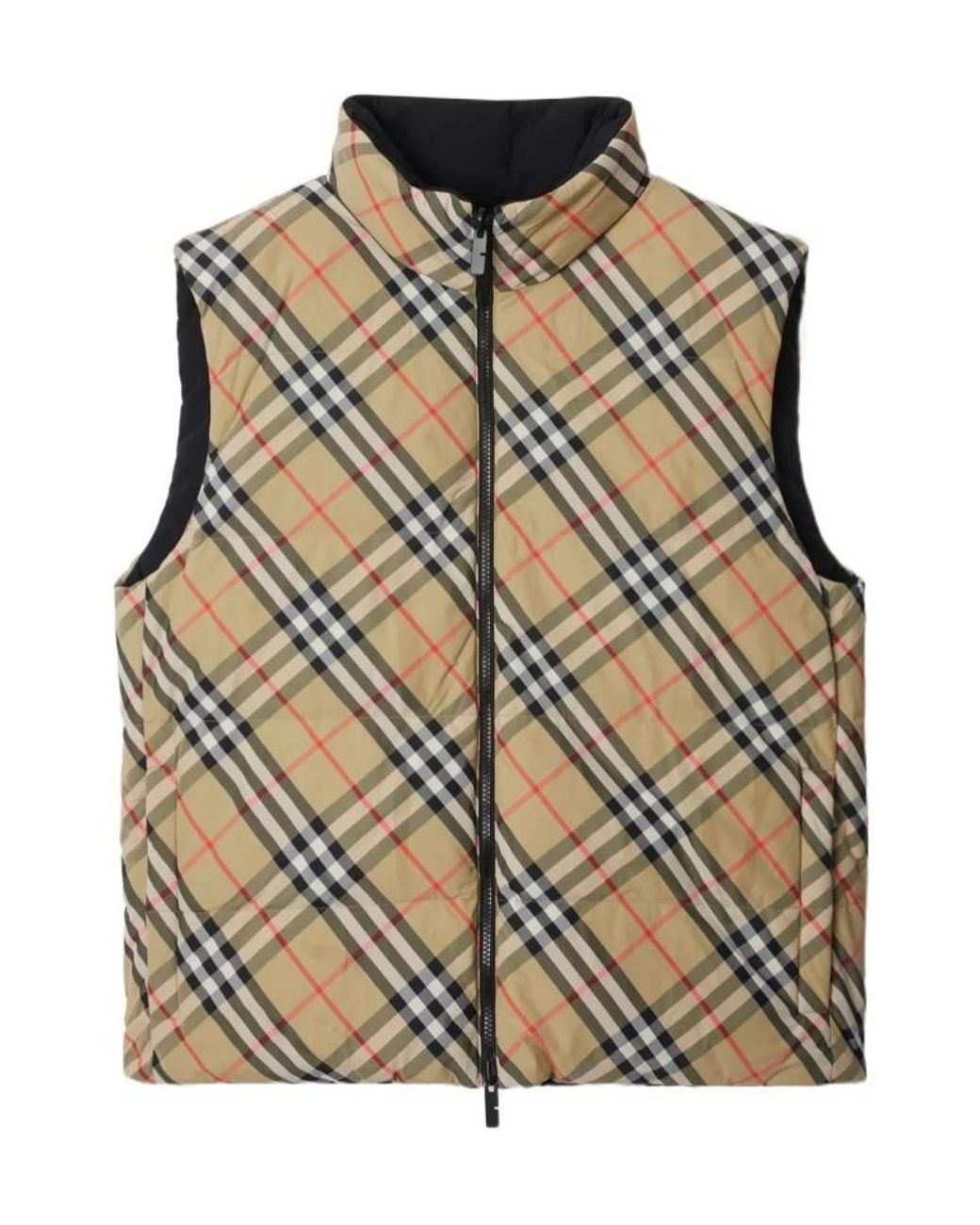 Burberry Multicolor Reversible Check Nylon Padded Gilet for men