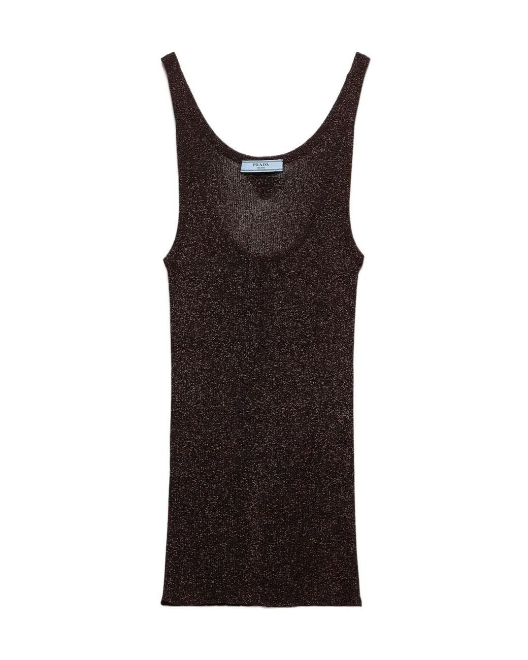 Prada Black Lamé Tank Top