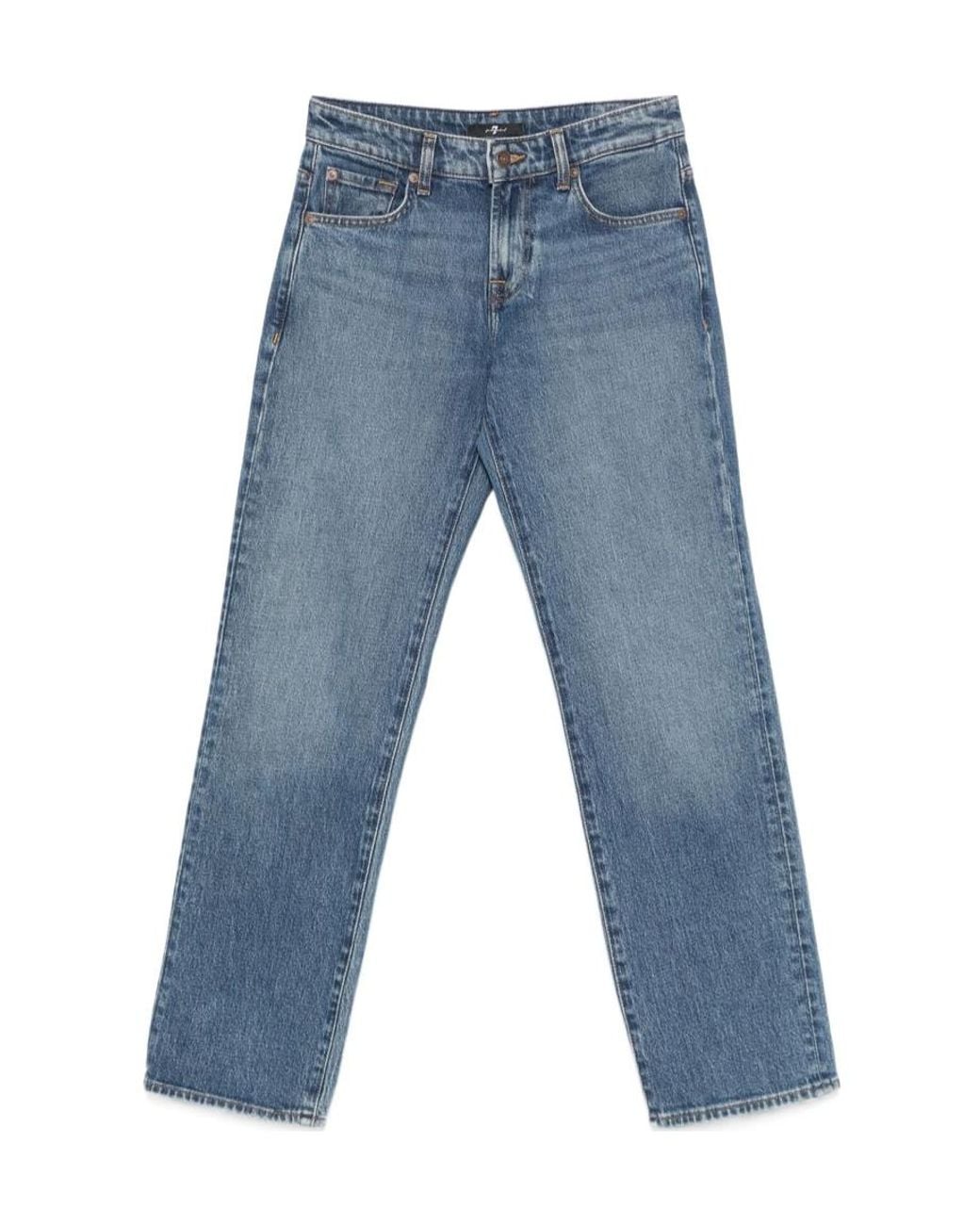 7 For All Mankind Blue Belt-Loop Jeans